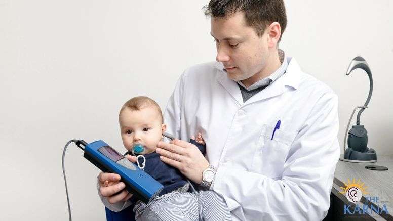 Otoacoustic Emissions (OAE) test used to assess cochlear (inner ear) function and hearing health.